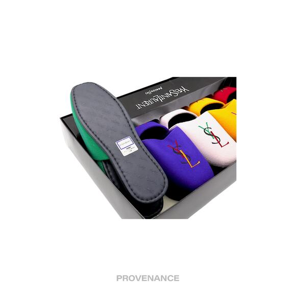 🔴 Yves Saint Laurent YSL Logo 5 Slipper Box Set -Multicolor - Picture 4 of 7